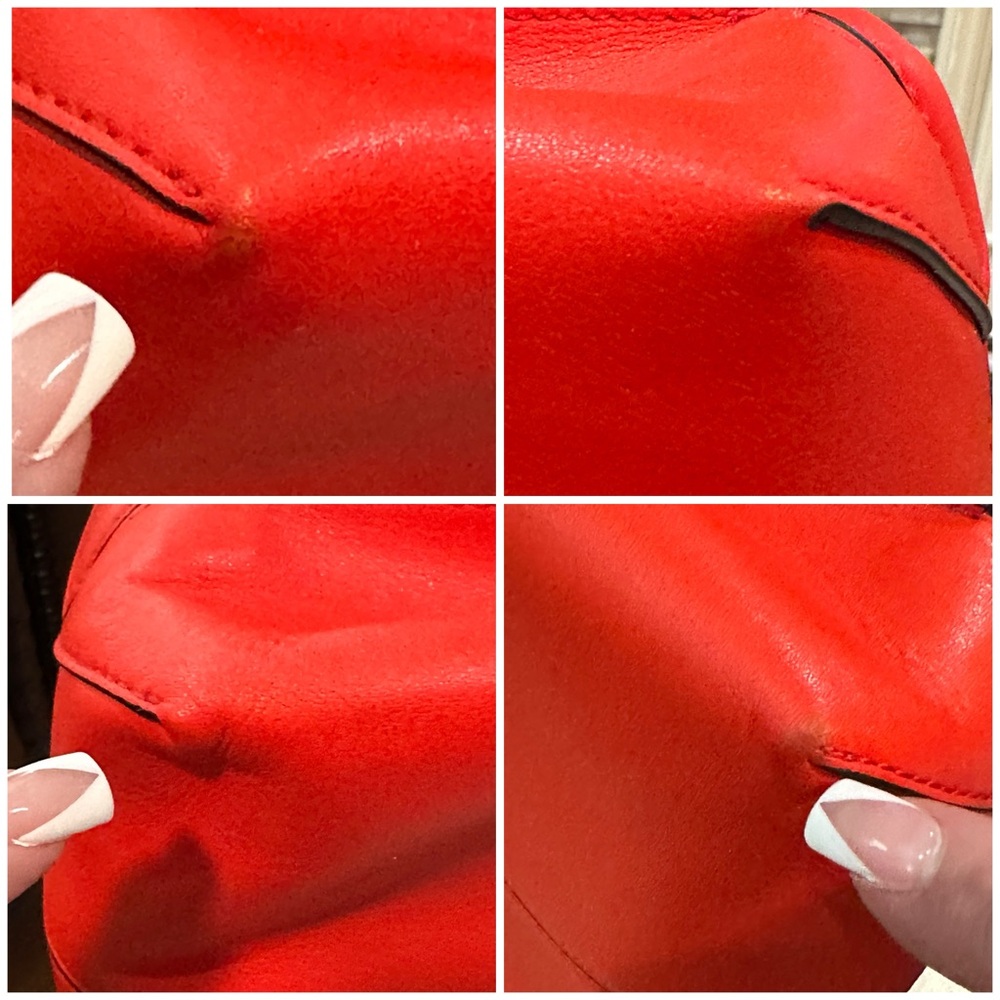 TORY BURCH Block T Leather Top Handle Crossbody Bag in Red, EUC - Picture 8 of 16